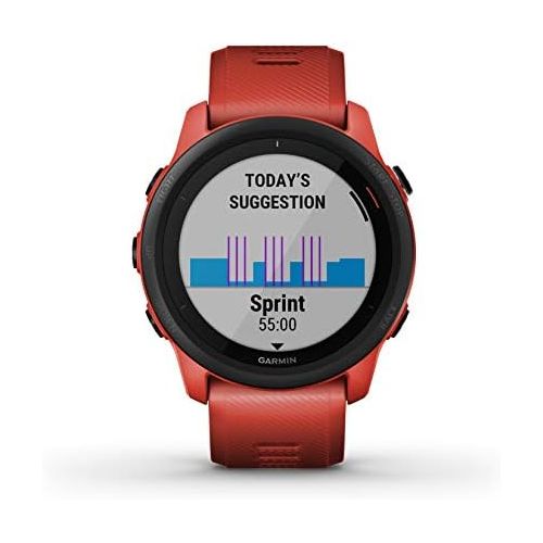  Garmin Forerunner 745 GPS Running and Triathlon Smartwatch Magma Red with Wearable4U Black Earbuds with Charging Power Bank Case Bundle