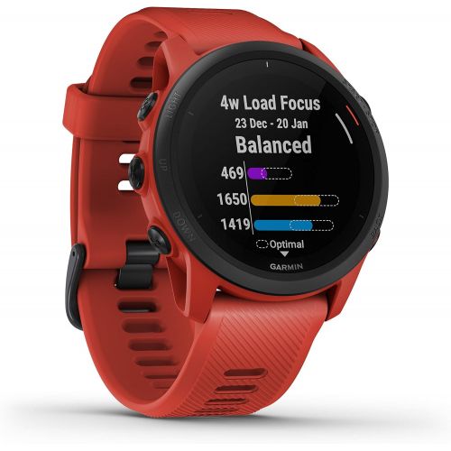 Garmin Forerunner 745 GPS Running and Triathlon Smartwatch Magma Red with Wearable4U Black Earbuds with Charging Power Bank Case Bundle