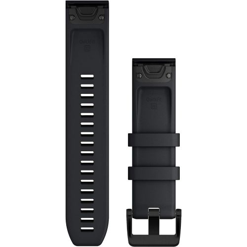  Wearable4U Garmin QuickFit 22 Watch Bands, Black with Black Stainless Steel Hardware