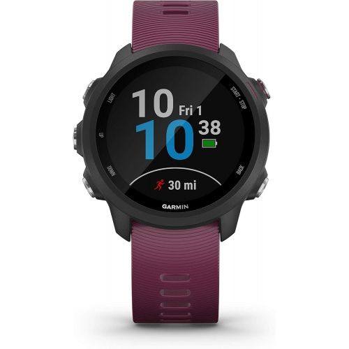  Garmin Forerunner 245 GPS Running Smartwatch with Included Wearable4U 3 Straps Bundle (Berry 010-02120-01, Black/Pink/Teal)