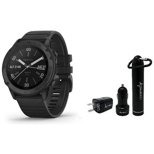  Garmin tactix Delta, Premium GPS Smartwatch with Specialized Tactical Features, Designed to Meet Military Standards with Wearable4U Ultimate Power Pack Bundle (Black)