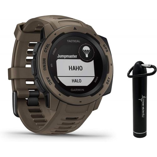  Garmin Instinct Tactical Edition GPS Watch and Wearable4U 2200 mAh Power Bank Bundle (Tactical Coyote Tan)