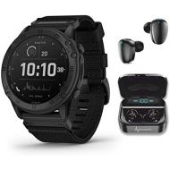 Garmin tactix GPS Tactical Smartwatch with Wearable4U Bundle (tactix Delta Solar Ballistic, Black Earbuds)