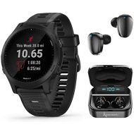 Garmin Forerunner 945 Premium GPS Running/Triathlon Smartwatch with Included Wearable4U Earbuds with Charging Case Bundle (Black +Earbuds)