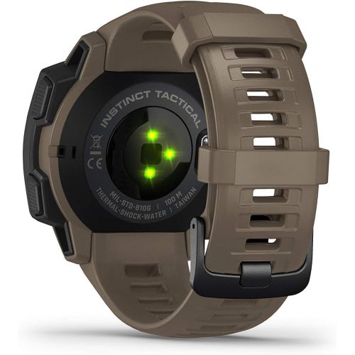  Garmin Instinct Tactical Edition GPS Watch and Wearable4U 2200 mAh Power Bank Bundle (Tactical Coyote Tan)