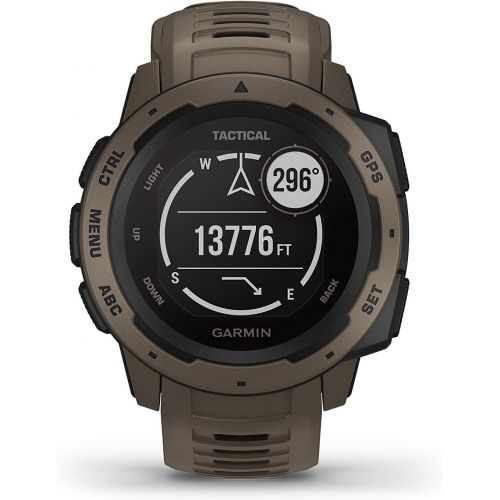  Garmin Instinct Tactical Edition GPS Watch and Wearable4U 2200 mAh Power Bank Bundle (Tactical Coyote Tan)