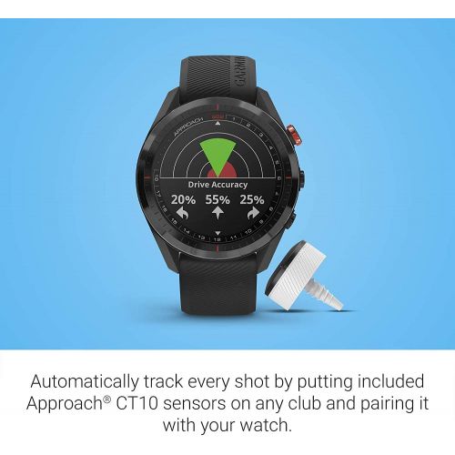  [아마존베스트]Garmin Approach S62 Premium GPS Black Golf Watch with 3xCT10 and Wearable4U Black Earbuds with Charging Power Bank Case Bundle