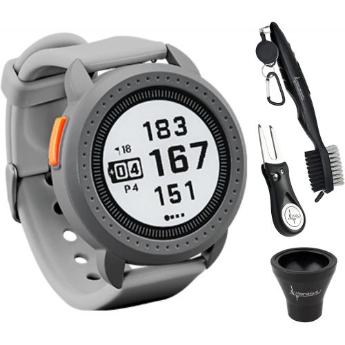  Bushnell iON Edge Golf GPS Watch Gray with 38,000 Courses and auto-Course Recognition, GreenView with Wearable4U Ultimate 3 Golf Tools Bundle