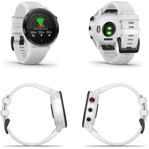  Garmin Approach S62 Premium GPS White Golf Watch with Wearable4U White Earbuds with Charging Power Bank Case Bundle