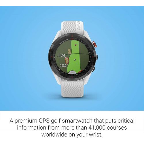  Garmin Approach S62 Premium GPS White Golf Watch with Wearable4U White Earbuds with Charging Power Bank Case Bundle