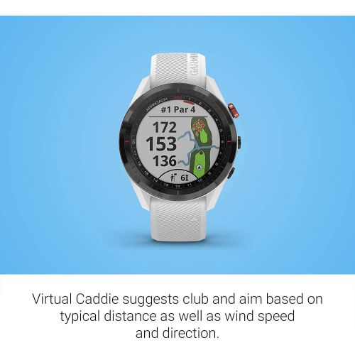  Garmin Approach S62 Premium GPS White Golf Watch with Wearable4U White Earbuds with Charging Power Bank Case Bundle