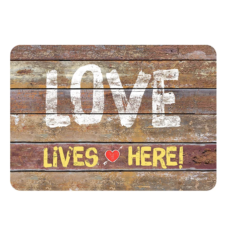 The Softer Side by Weather Guard™ Rustic Love Sign Kitchen Mat