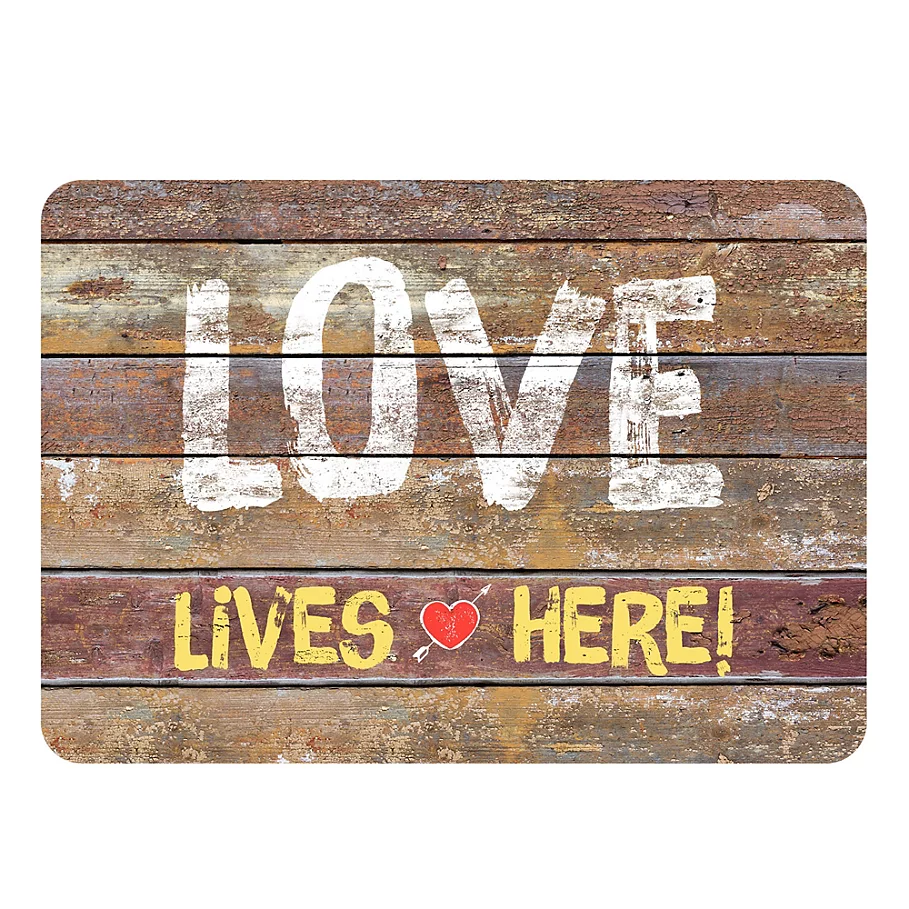  The Softer Side by Weather Guard™ Rustic Love Sign Kitchen Mat