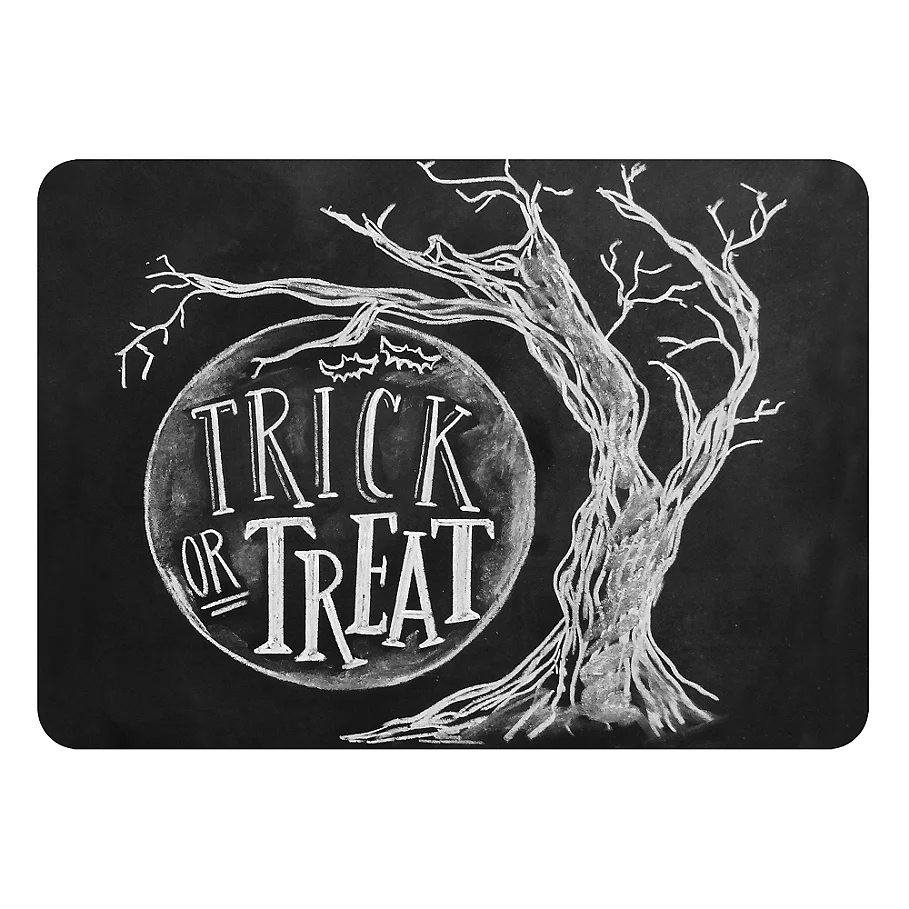  The Softer Side by Weather Guard™ Trick or Treat Moon Kitchen Mat in BlackWhite