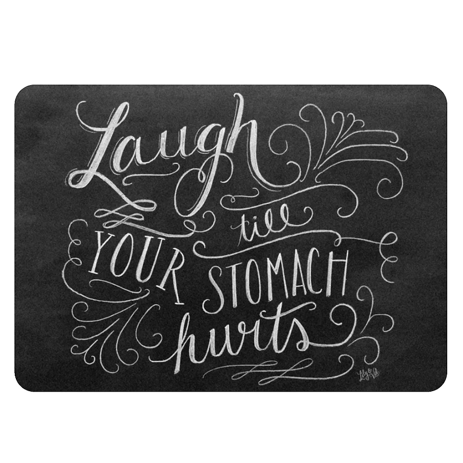 Premium Comfort by Weather Guard™ 22 x 31-Inch Laugh Till Mat in BlackWhite