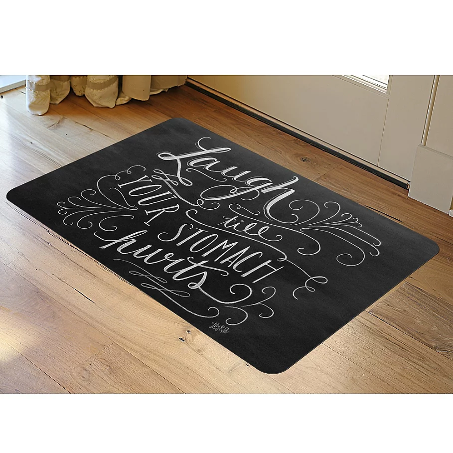  Premium Comfort by Weather Guard™ 22 x 31-Inch Laugh Till Mat in BlackWhite