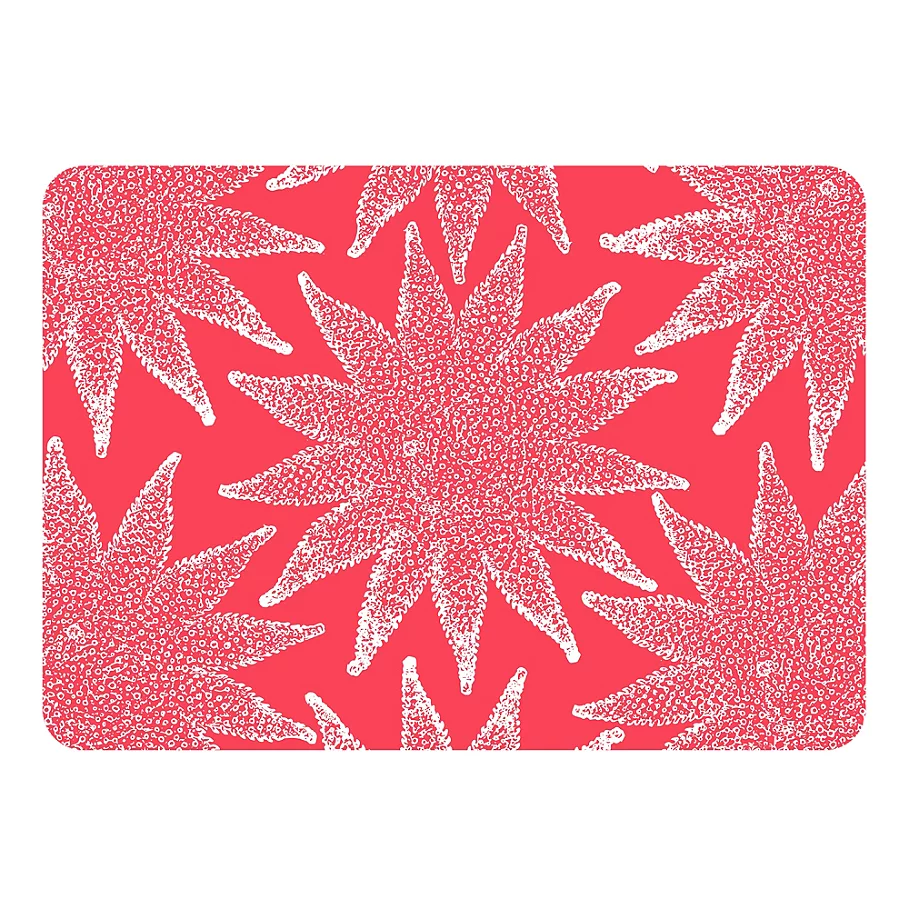 The Softer Side by Weather Guard™ Nautical White on Coral Kitchen Mat