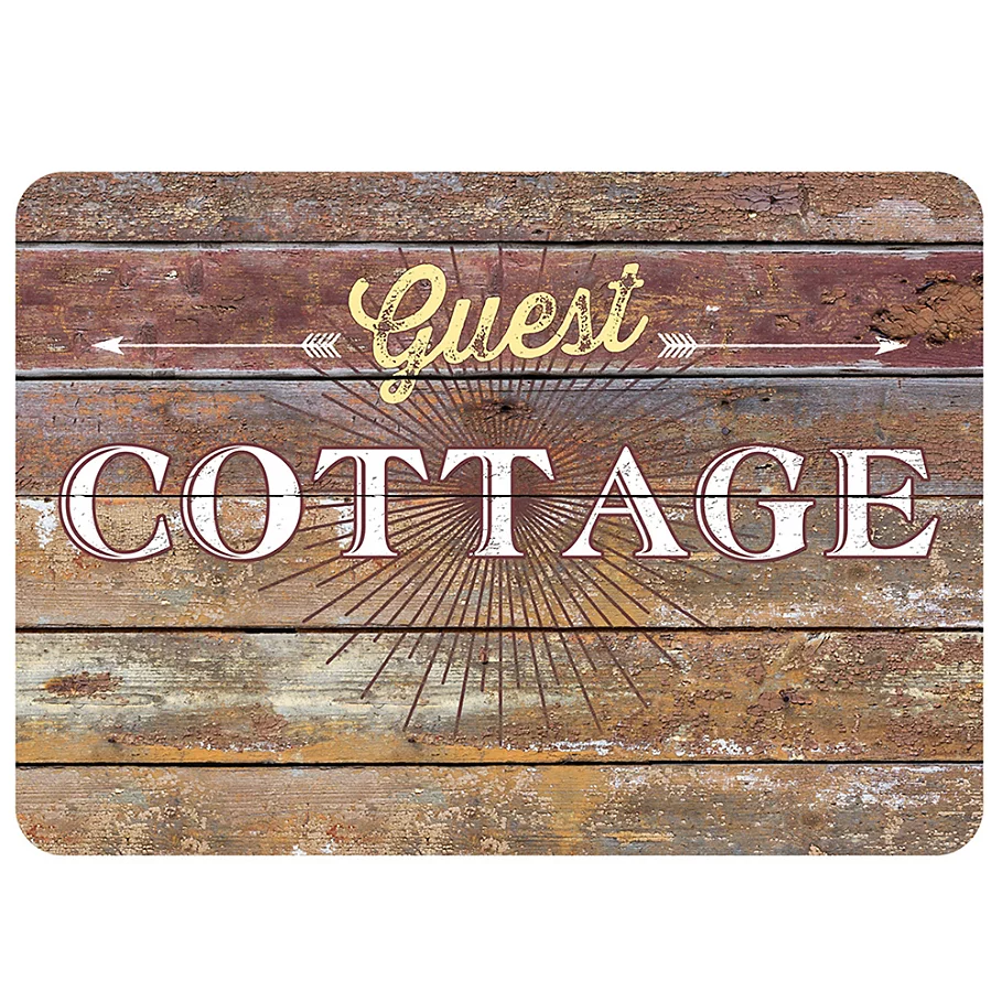 The Softer Side by Weather Guard™ Guest Cottage Rustic Sign Kitchen Mat