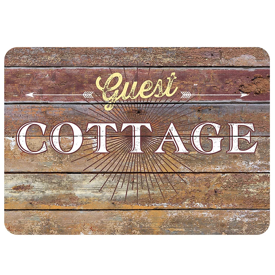  The Softer Side by Weather Guard™ Guest Cottage Rustic Sign Kitchen Mat