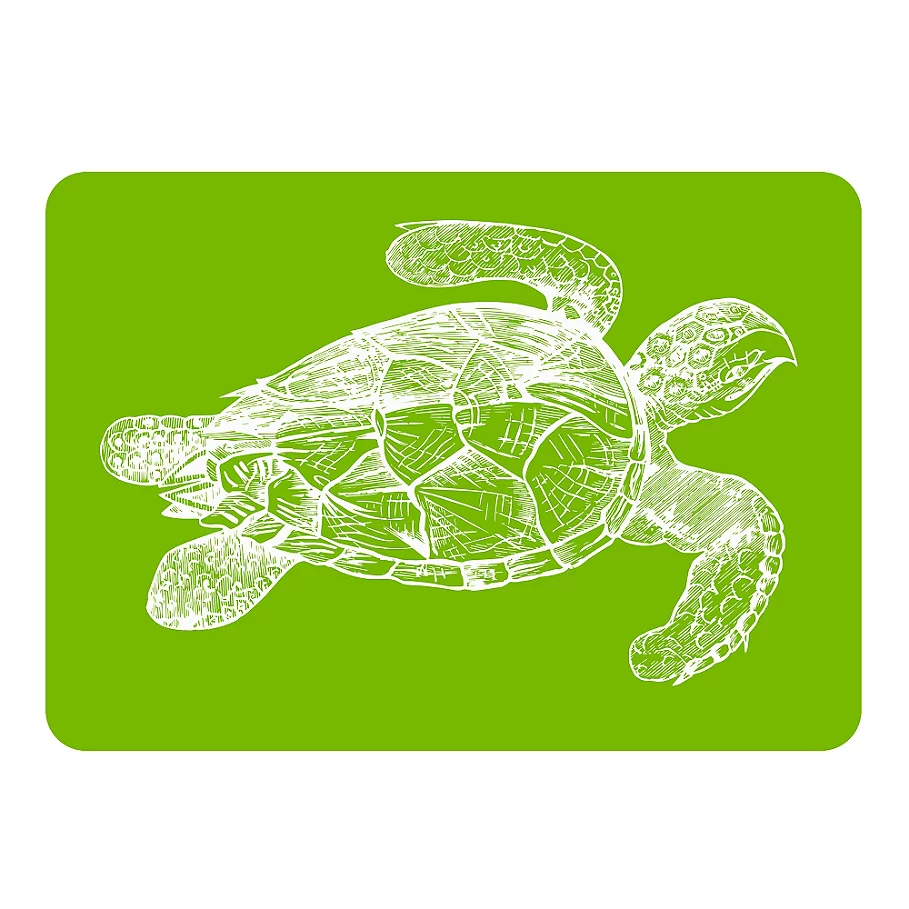  The Softer Side by Weather Guard™ Turtle Kitchen Mat in LimeWhite