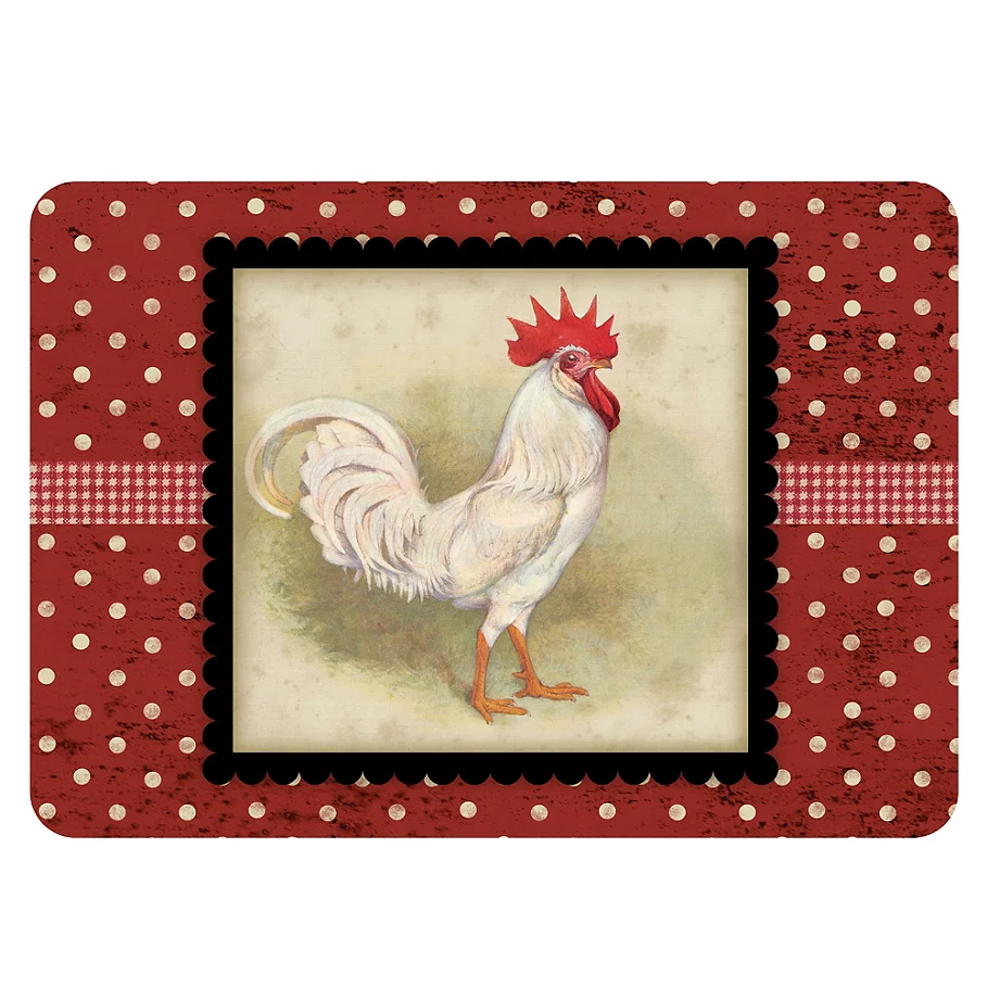 The Softer Side by Weather Guard™ White Rooster Kitchen Mat