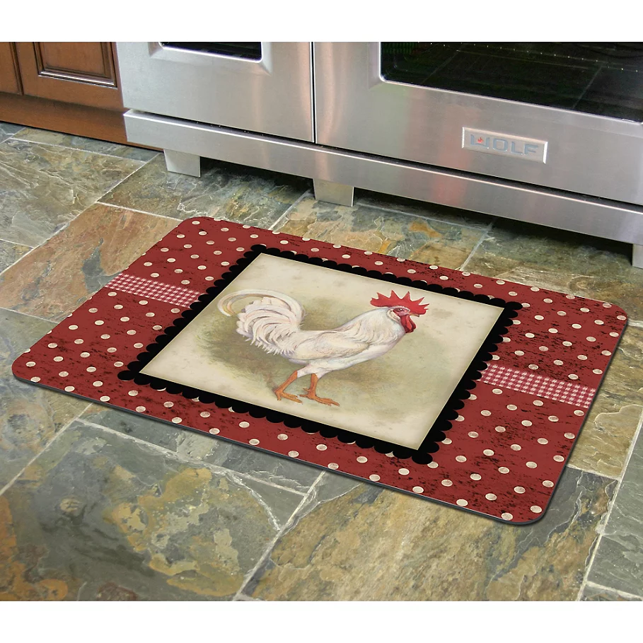  The Softer Side by Weather Guard™ White Rooster Kitchen Mat