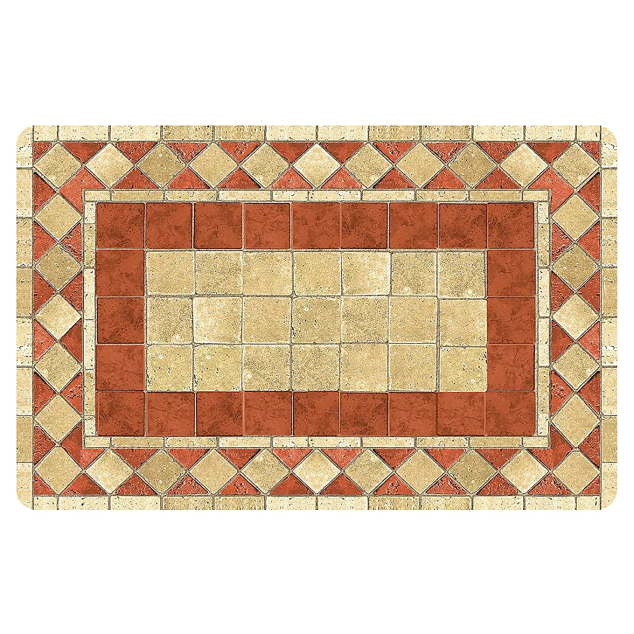 The Softer Side by Weather Guard™ Red Tile Mosaic Kitchen Mat