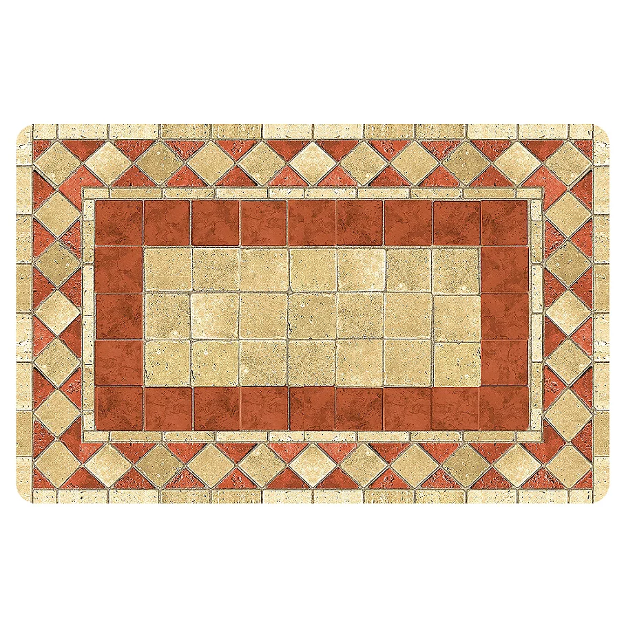  The Softer Side by Weather Guard™ Red Tile Mosaic Kitchen Mat