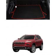 WeatherTech FMtoppeak Red 3D Cargo Trunk Organizer Carpet Rubber Synthetic Leather Tray Slush Floor Liner Mats for 2014-2018 Jeep Cherokee