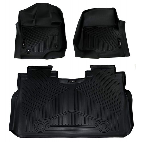  WeatherTech 2015-2018 Ford F-150-Weathertech Floor Liners-Full Set 1st Row Bucket Seating (Includes 1st and 2nd Row)-Fits Supercrew Models Only-Black