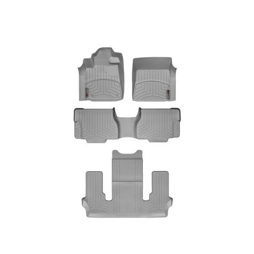  WeatherTech 2008-2010 Toyota Sequoia - Weathertech Floor Liners - Full Set (Includes 1st , 2nd and 3rd Row) - Fits Vehicles with 2nd Row Floor Console - Grey