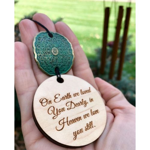  WeatheredRaindrop Memorial Top Selling Double Sided Custom Memorial Wind Chime Gift After Loss Wind Chime Loved One In Memory of windchime Copper