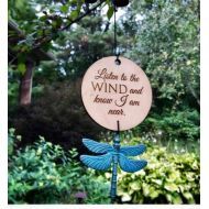 WeatheredRaindrop 28 inch Memorial Wind Chime Dragonfly Shabby Chic Rustic Custom Gift After Loss In Memory of stillbirth miscarriage memorial garden Copper