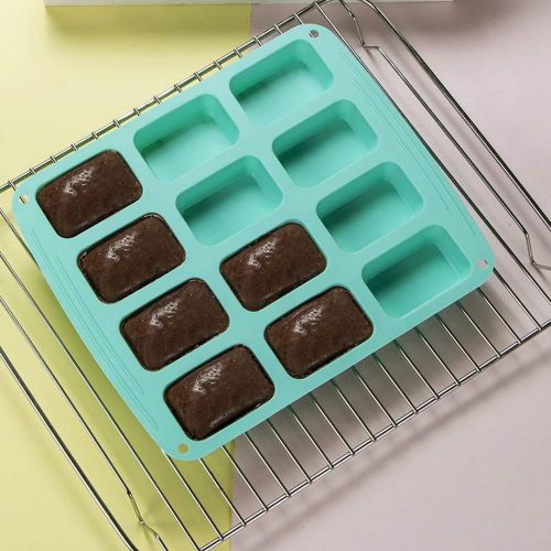  [아마존베스트]Webake Brownie Pan Silicone Mini Loaf Pan, Rectangular Bar Mold For Soap, Candy, Bread Baking, Butter, Granola Snacks, Keto Fat Bomb and Energy Bar(LFGB Standard)