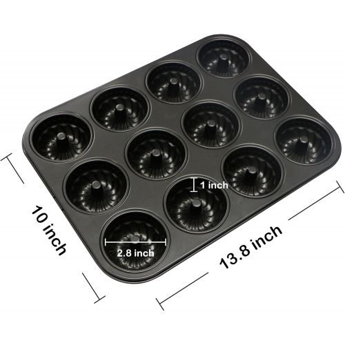  [아마존베스트]Webake Mini Fluted Tube Cake Pan, Non-Stick 2.8 Inch Cake Baking Pan, Heavy Gauge Carbon Steel (12-Cavity)