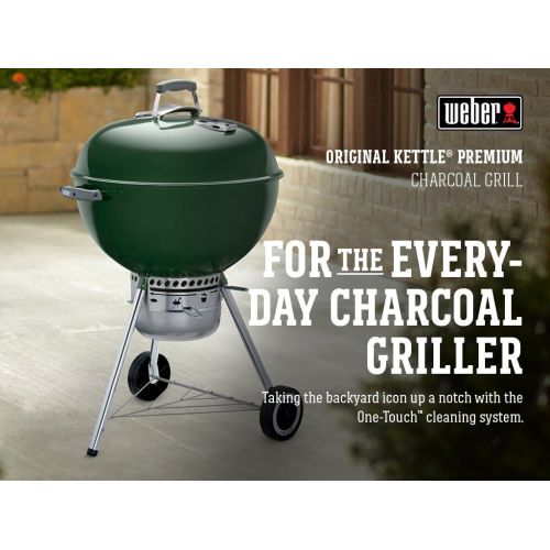  Weber 14401001 Original Kettle Premium Charcoal Grill, 22-Inch, Black