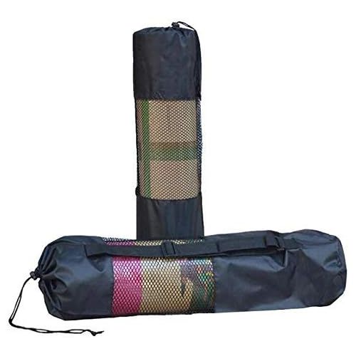  [아마존베스트]Wechoide Black Yoga Mat Bag, Waterproof Yoga Backpack, Nylon Pilates Straps Mesh Adjustable Belt