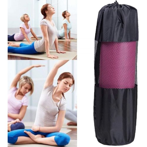  [아마존베스트]Wechoide Black Yoga Mat Bag, Waterproof Yoga Backpack, Nylon Pilates Straps Mesh Adjustable Belt