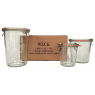 Weck WECK Mold Jar Combo Pack- (1) 900, (1) 742, (1) 743, (3) glass lids, (3) rubber rings and (6) clamps