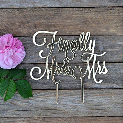  Wedding Cake toppers Finally Mr and Mrs, Cake Topper Wedding, Mr&Mrs, Finally Cake topper, Anniversary, Cake Decorating Supplies, Gold Silver Black White Mirror (width 7, gold mirr