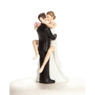 Wedding Collectibles Personalized Funny Sexy Wedding Bride and Groom Cake Topper Figurine: Bride Hair: BROWN - Groom Hair: BROWN