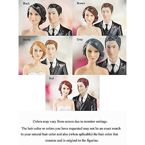  Wedding Collectibles Personalized Funny Sexy Wedding Bride and Groom Cake Topper Figurine: Bride Hair: BROWN - Groom Hair: BROWN