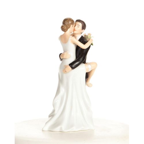  Wedding Collectibles Personalized Funny Sexy Wedding Bride and Groom Cake Topper Figurine: Bride Hair: BROWN - Groom Hair: BROWN