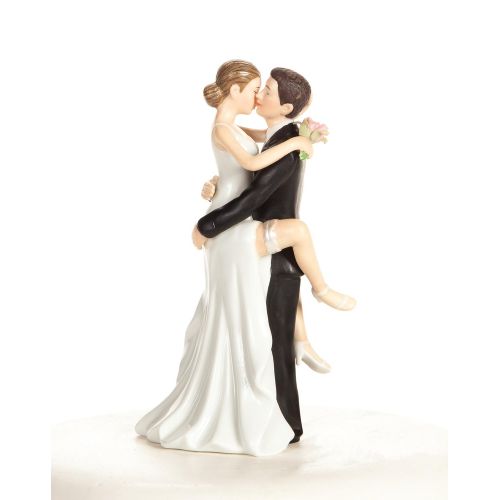  Wedding Collectibles Personalized Funny Sexy Wedding Bride and Groom Cake Topper Figurine: Bride Hair: BROWN - Groom Hair: BROWN