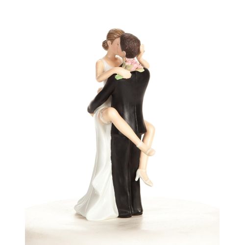  Wedding Collectibles Personalized Funny Sexy Wedding Bride and Groom Cake Topper Figurine: Bride Hair: BROWN - Groom Hair: BROWN