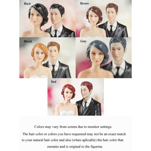  Wedding Collectibles Personalized Funny Sexy Wedding Bride and Groom Cake Topper Figurine: Bride Hair: BLOND - Groom Hair: BROWN