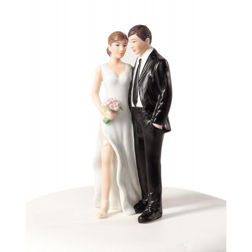  Wedding Collectibles Funny Sexy Tender Touch Wedding Cake Topper with Bride and Groom | Fun, Sexy, Humorous Figurine | Fine Porcelain | 5.25 Inches