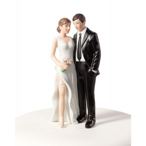  Wedding Collectibles Funny Sexy Tender Touch Wedding Cake Topper with Bride and Groom | Fun, Sexy, Humorous Figurine | Fine Porcelain | 5.25 Inches