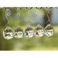 Weddingbridaldecor 5 pcs Clear Lead Crystal Ball Prisms, Christmas Ornaments, Wedding Decoration, Rainbow Suncatcher, Window Ornament, Chandelier Crystal