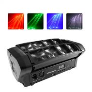 Weddingled Moving Head Lights Spider Beam Laser Effect 8x3W CREE Leds With RGBW 4 Color 50W DMX512 Portable 10/14CH DJ Disco For Family Parties,Indoor Bar Club Event Wedding Ceremony